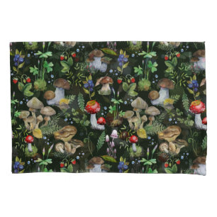 Housse D'oreillers Forêt forestière verdure Champignons Plante Motif