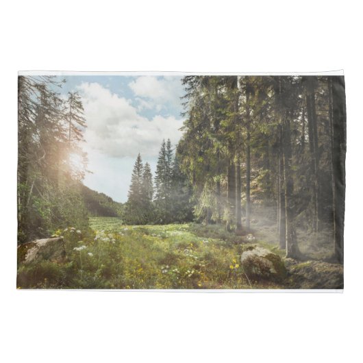 Housse D'oreillers Forêt | Sun Peeking Thru (Dos)