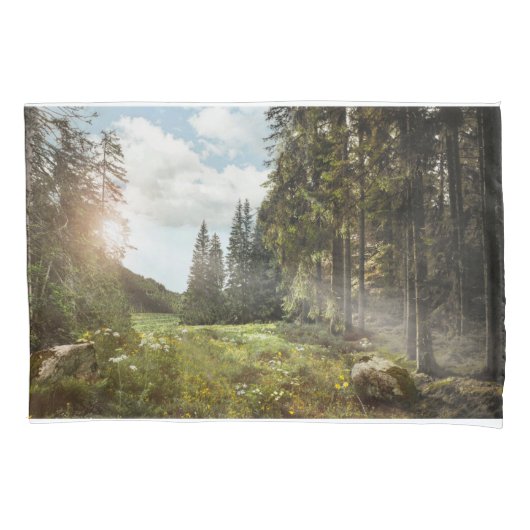 Housse D'oreillers Forêt | Sun Peeking Thru (devant)