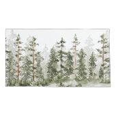 Housse D'oreillers Forêt verte rustique aquarelle (Dos)