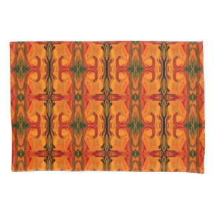 Housse D'oreillers Formes de pinceau Brown orange coloré Abstrait
