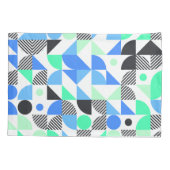 Housse D'oreillers Formes Géométriques Bleu Menthe Moderne (Dos-gauche)