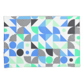 Housse D'oreillers Formes Géométriques Bleu Menthe Moderne (devant-Droit)