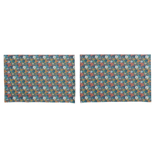 Housse D'oreillers Forte configuration florale estivale (devant-Set)