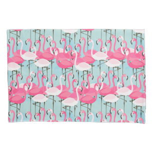 Housse D'oreillers Foule rose et blanche des Flamants roses