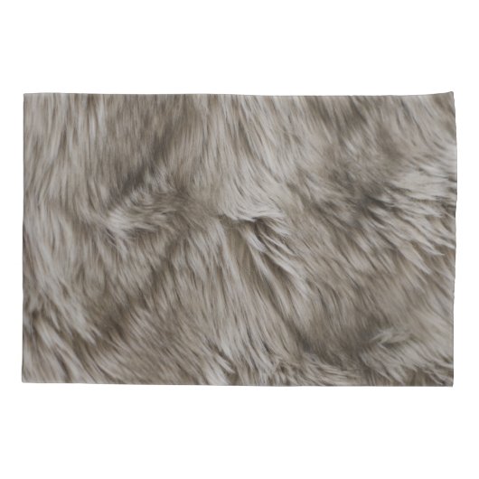 Housse D'oreillers Fourrure Faux Imprimée Beige Tan Mink Cheveux d'an (Dos)