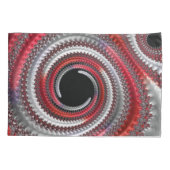 Housse D'oreillers Fractale Abstraite, rouge et noire (Dos)