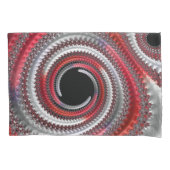 Housse D'oreillers Fractale Abstraite, rouge et noire (devant)