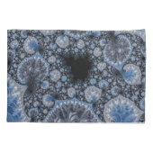 Housse D'oreillers Fractale Noir Bleu Abstrait (Dos)
