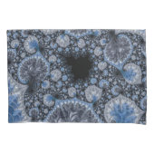 Housse D'oreillers Fractale Noir Bleu Abstrait (devant)