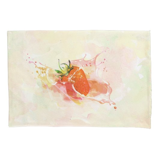 Housse D'oreillers Fraise Splash ! Aquarelle (devant)