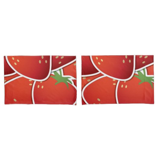 Housse D'oreillers Fraises funky (devant-Set)