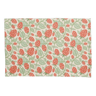 Housse D'oreillers Fraises rouges et feuilles verts motif