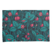 Housse D'oreillers Fraises sauvages, rouges et bleues (devant-Droit)