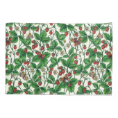 Housse D'oreillers Fraises sauvages sur blanc (Dos-gauche)