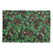 Housse D'oreillers Fraises sauvages sur le noir (Dos-gauche)