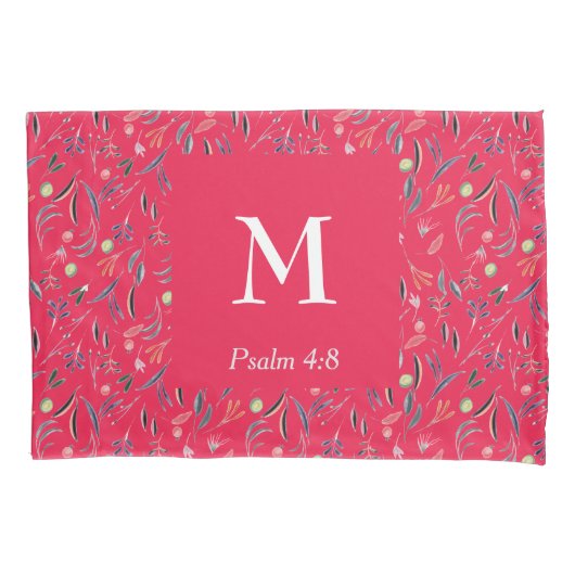 Housse D'oreillers Framboise FLEURI | MONOGRAMME | Christian (devant)