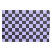 Housse D'oreillers French lilac checkerboard pattern (Dos-gauche)