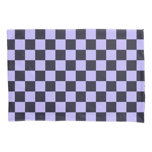 Housse D'oreillers French lilac checkerboard pattern (devant-gauche)