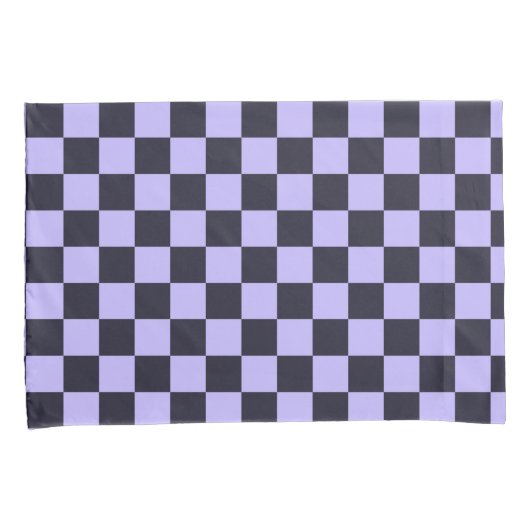 Housse D'oreillers French lilac checkerboard pattern (devant-Droit)