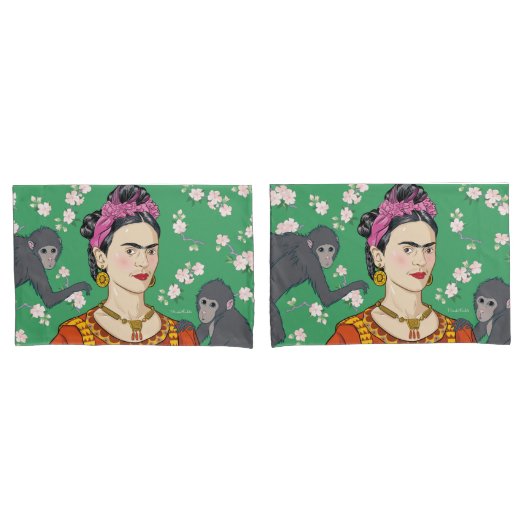 Housse D'oreillers Frida Kahlo Monkey Graphic (devant-Set)