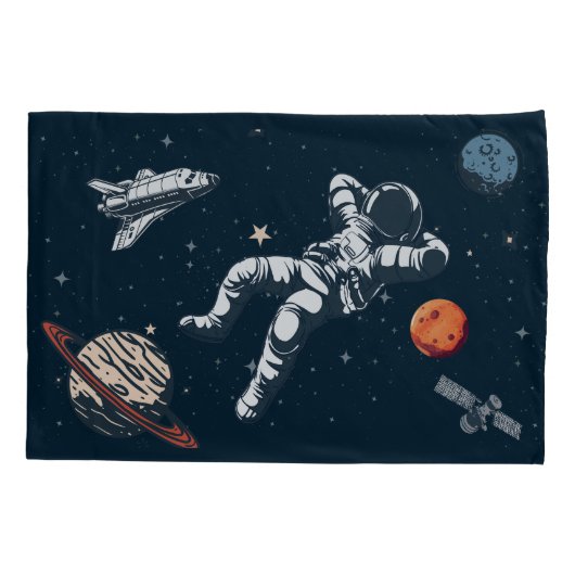 Housse D'oreillers froid astronaute dans l'espace (Dos-gauche)