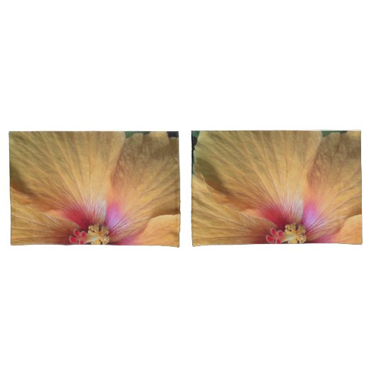 Housse D'oreillers Froissement d'Hibiscus Orange (devant-Set)