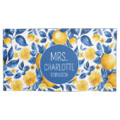 Housse D'oreillers Fruit Motif citron Fruit sur mesure Nom du couple (devant-gauche)