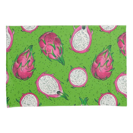 Housse D'oreillers Fruit rouge dragon vert (devant-Droit)