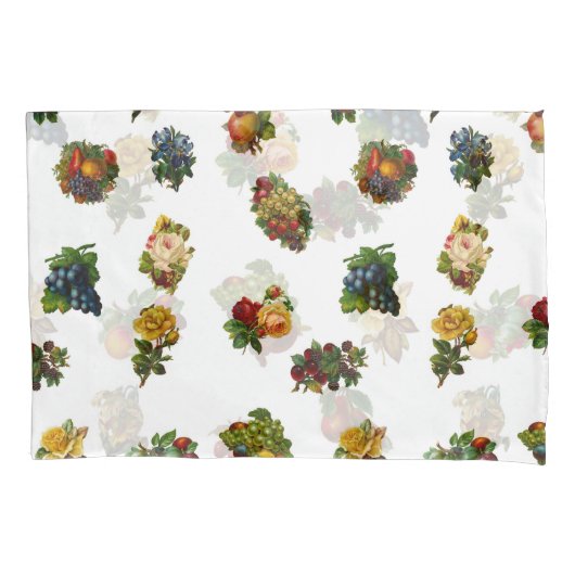 Housse D'oreillers Fruits et fleurs vintages (devant)