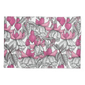 Housse D'oreillers Fuchsia en blanc et rose (Dos-gauche)