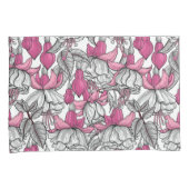 Housse D'oreillers Fuchsia en blanc et rose (devant-Droit)