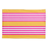 Housse D'oreillers Fuchsia et jaune cinq bandes motif (Dos)