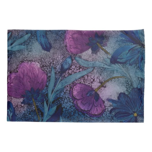 Housse D'oreillers Fuchsia floral (Dos)