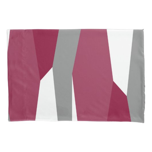 Housse D'oreillers Fuchsia gris rose et blanc (devant)