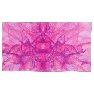 Housse D'oreillers FUMÉE ROSE - Art fractal moderne et abstrait -
