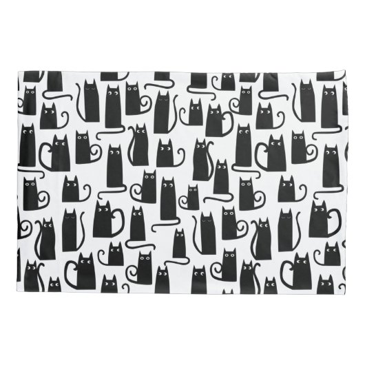 Housse D'oreillers Fun Chat Noir (Dos-gauche)