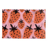 Housse D'oreillers Fun fraise, design artisanal sans couture. (Dos)
