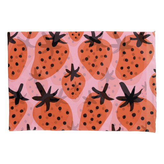 Housse D'oreillers Fun fraise, design artisanal sans couture. (devant)