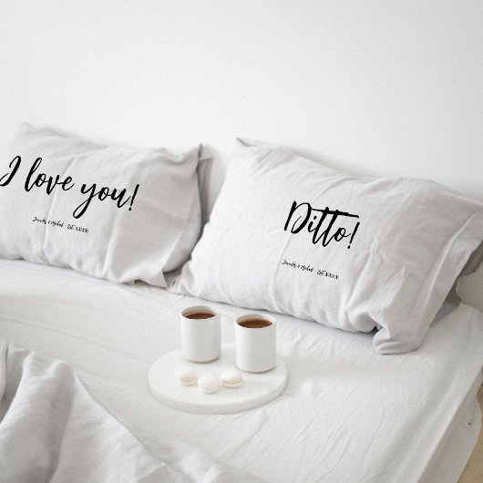 Housse D'oreillers Fun Personalized Typography Couples Pillow case
