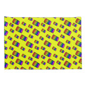 Housse D'oreillers Funky Neon Rainbow Block Motif (Dos-Droit)