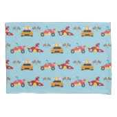 Housse D'oreillers Funny Dinosaur voiture de course garçon anniversai (devant)