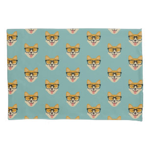 Housse D'oreillers Funny Hipster Corgi Motif