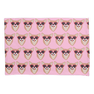 Housse D'oreillers Funny Pembroke Welsh Corgi Motif rose