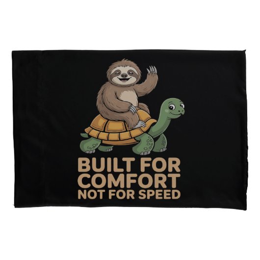 Housse D'oreillers Funny Sloth Riding Turtle (devant)