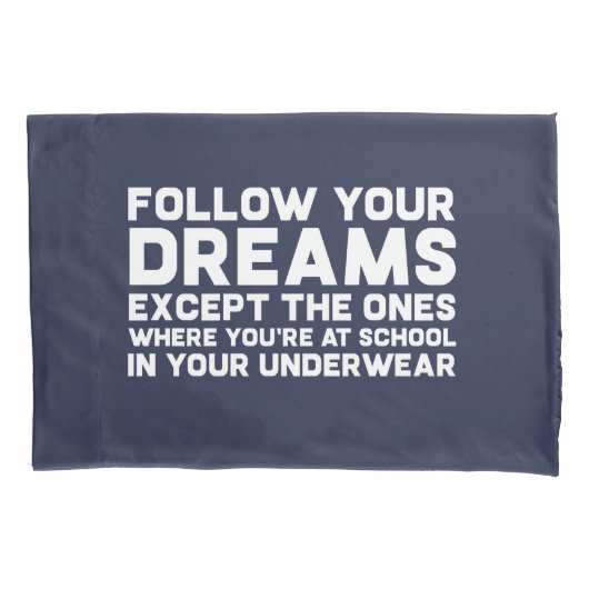 Housse D'oreillers Funny Suivez Vos Rêves Snarky Joke (devant)