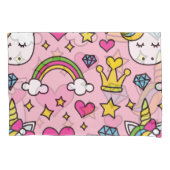 Housse D'oreillers Funny Unicorn Motif rose Magique Cheval mignon (devant-gauche)