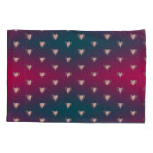 Housse D'oreillers Fuschia fumée et Coeurs fantaisistes (Dos-gauche)