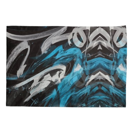 Housse D'oreillers Fusion Abstraite : Couleurs et lignes dynamiques (Dos)