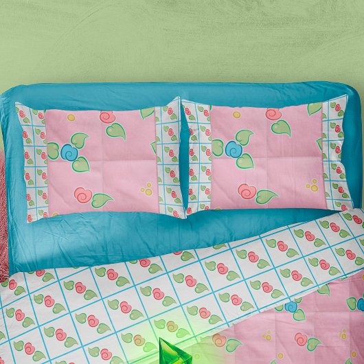 Housse D'oreillers Gamer Sims 2 Pastel Rose Floral Cartoon